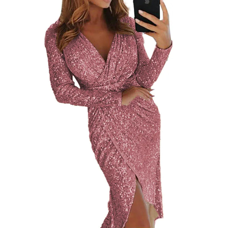 Vestito glitterato leggero e aderente in gelée
