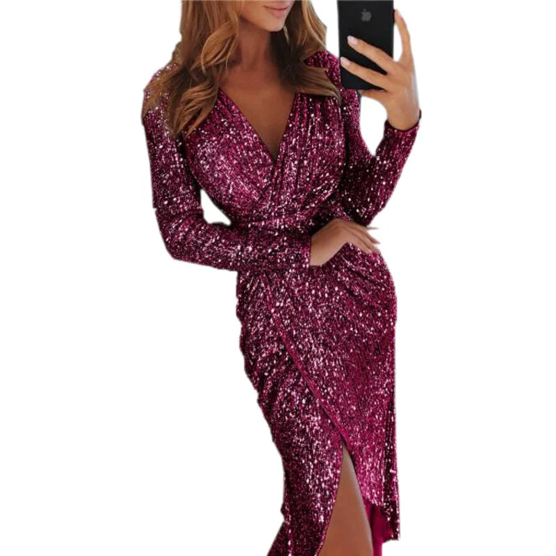 Vestito glitterato leggero e aderente in gelée