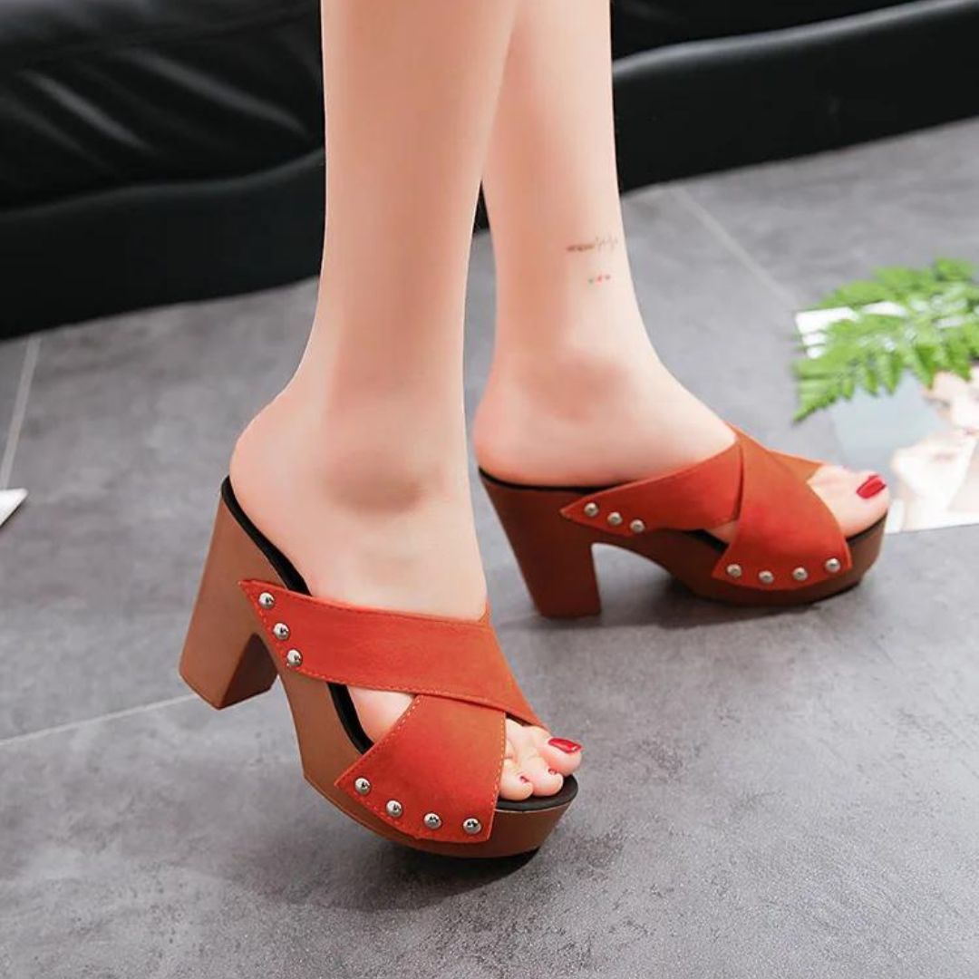 Velanora - Orthopädische Plateau-Sandalen mit Farbblock-Design