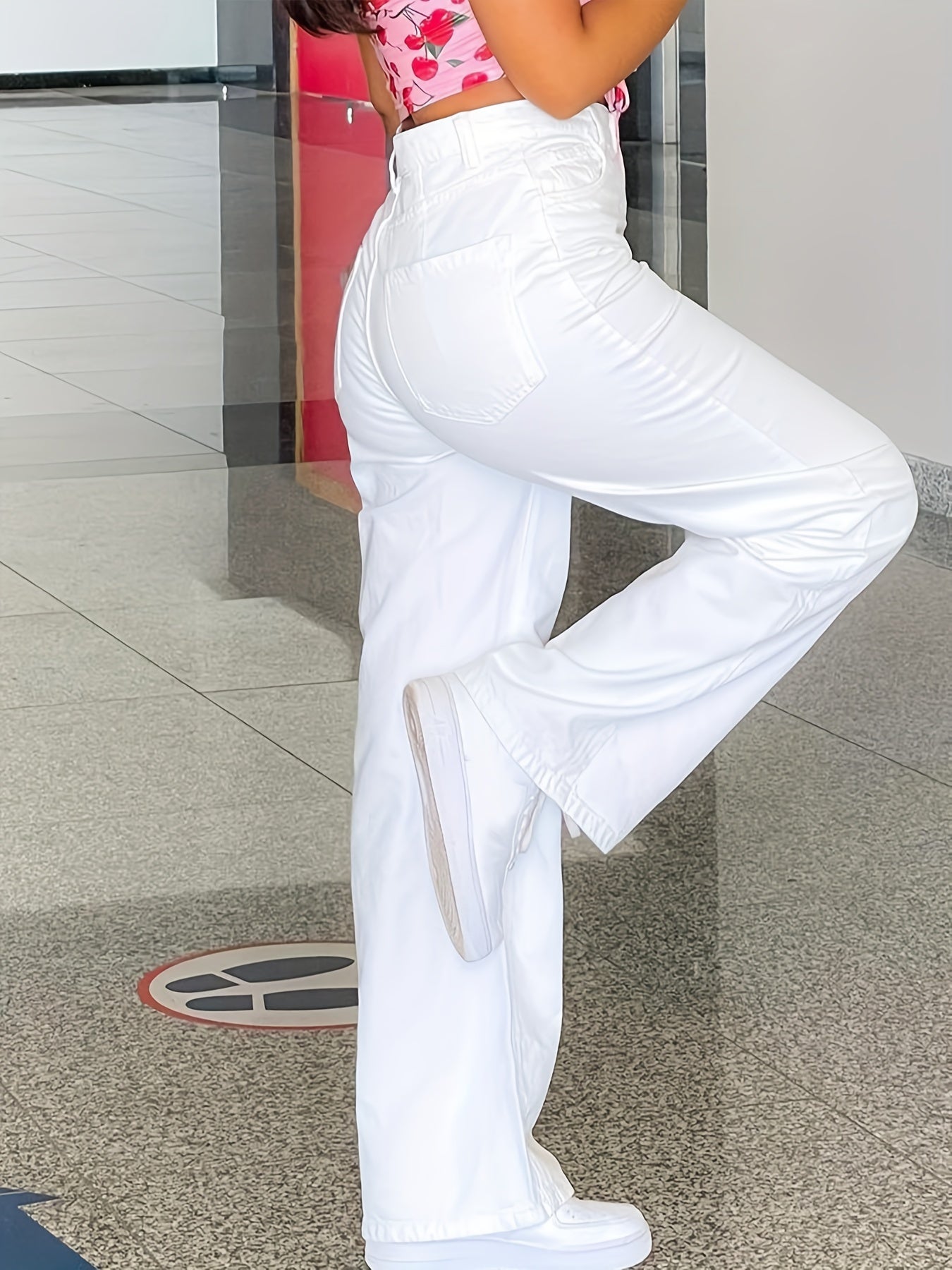 Luxe Zephyrine Fit Geplooide Jeans voor Stijlvolle Comfort