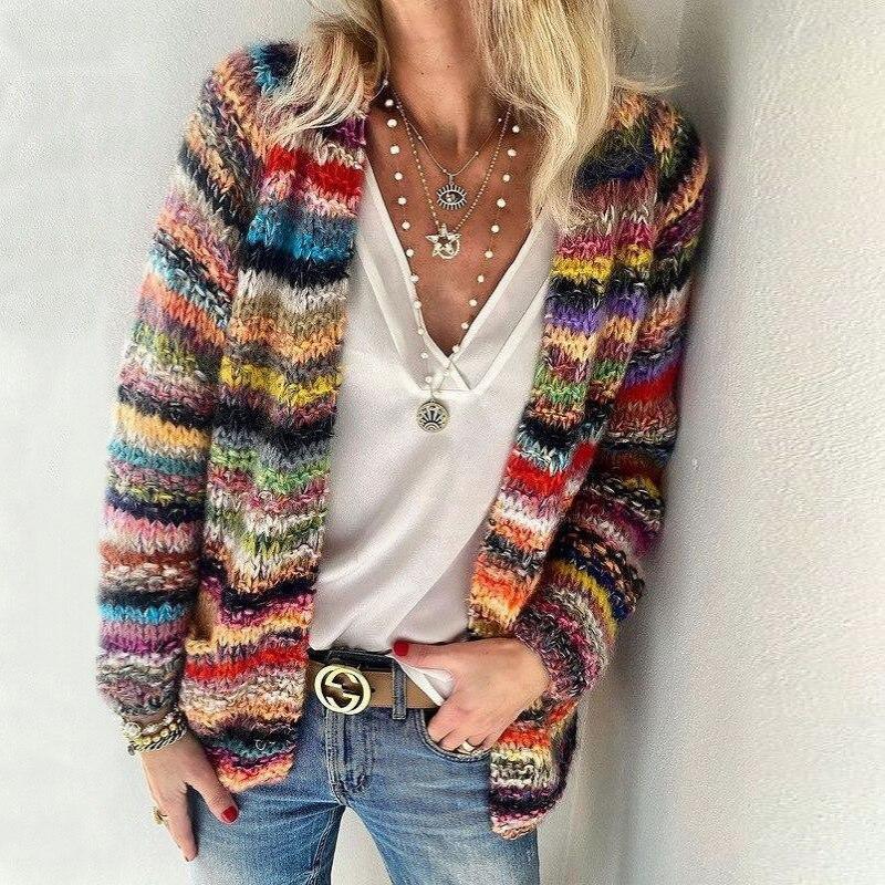 Velanora- Chaleco cálido multicolor para mujer