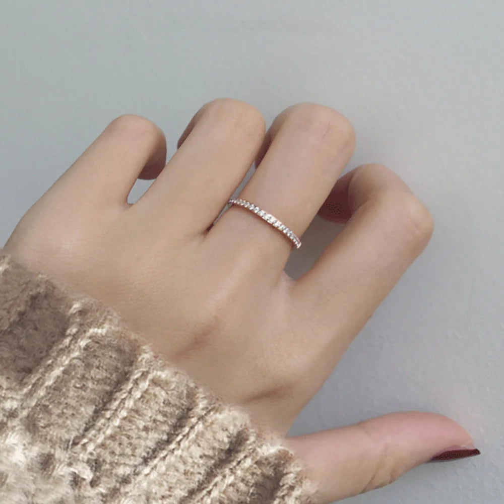 Anillo de circonia helado para mujeres