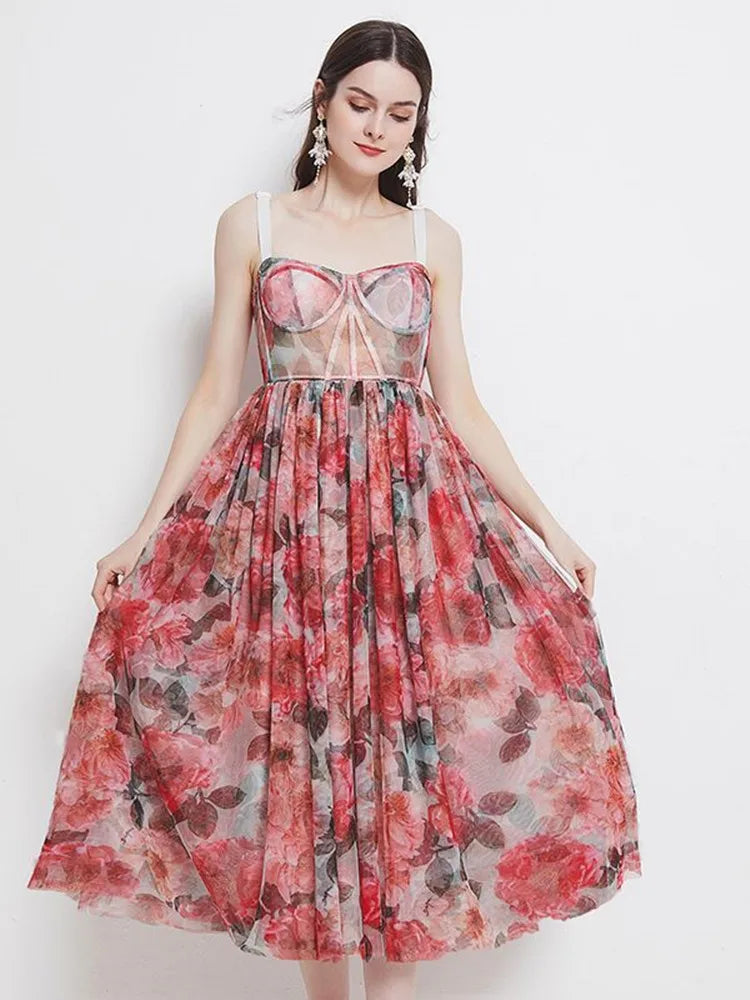 Betover de Zomer met deze Prachtige Bloemenprint Bohemian Party Dress!