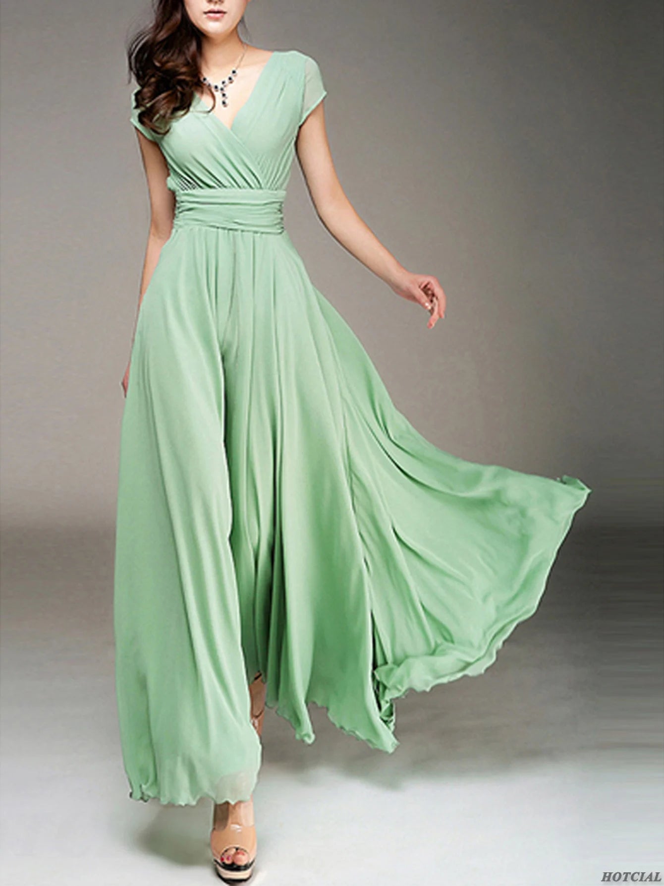 Zomer Chic Profondo Scollo a V Abito Lungo Maxi