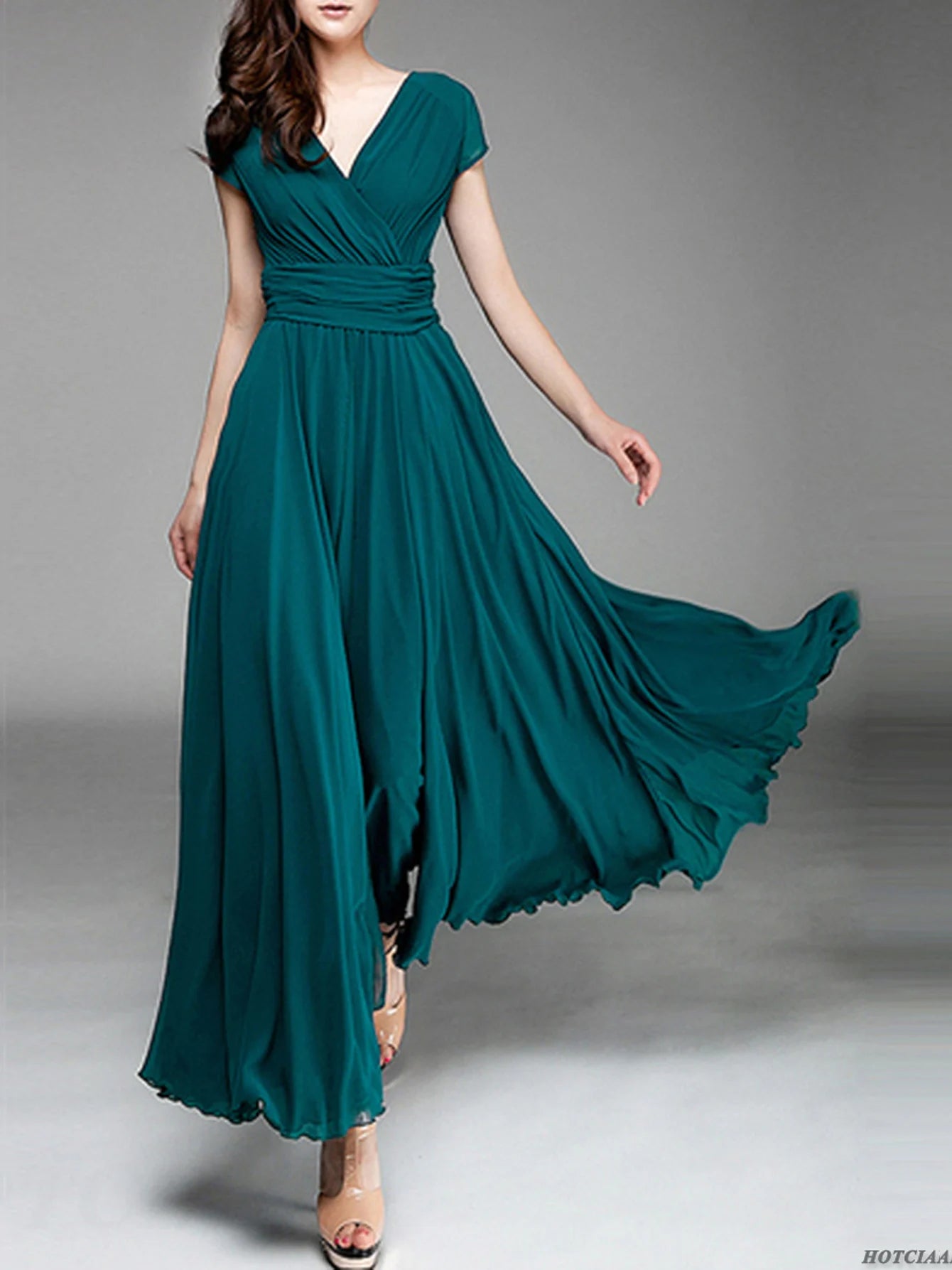 Zomer Chic Profondo Scollo a V Abito Lungo Maxi