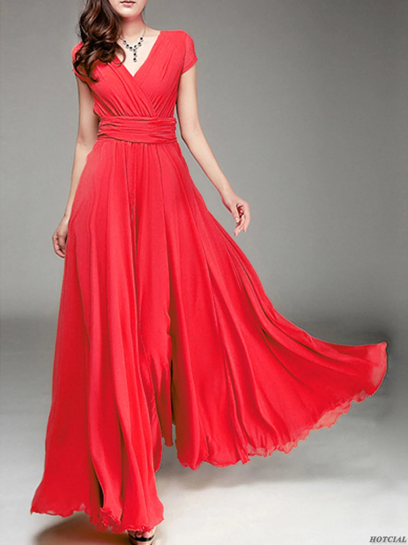 Zomer Chic Profondo Scollo a V Abito Lungo Maxi