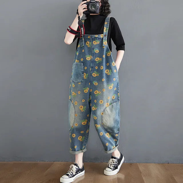 Aurora Lente Denim Jumpsuit voor Stijlvolle Avonturen