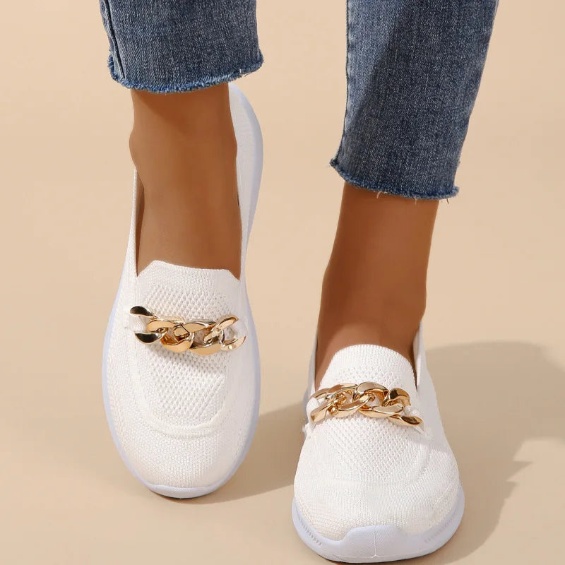 Nova Damen Ketten Loafer Ballerinas für bequemes und stilvolles Gehen