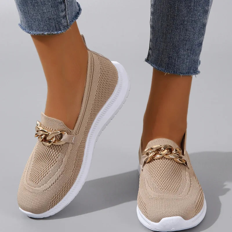 Nova Damen Ketten Loafer Ballerinas für bequemes und stilvolles Gehen
