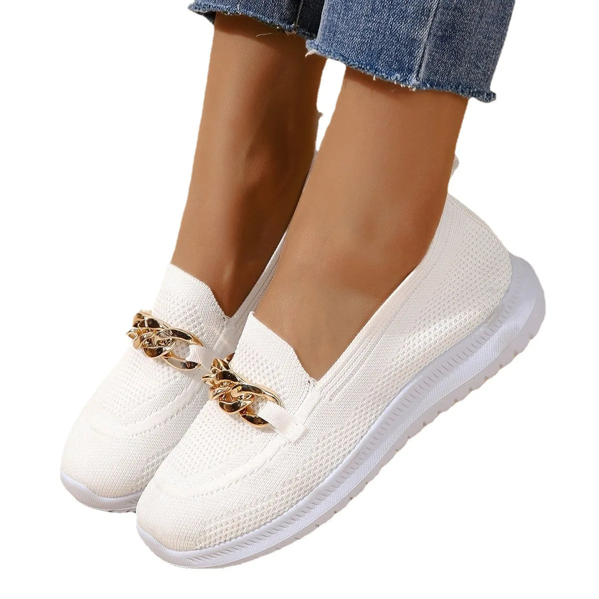Nova Damen Ketten Loafer Ballerinas für bequemes und stilvolles Gehen