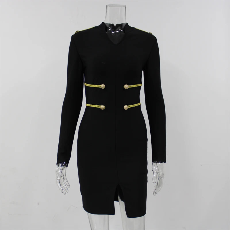 GlamourGlow Sexy Summer Bandage Dress with Full Sleeves