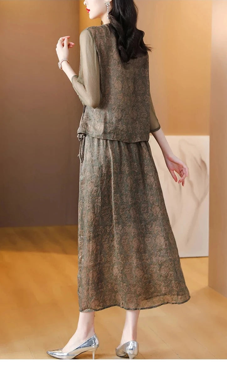 Sunrays Fashion Vintage Long Dress Set for Summer