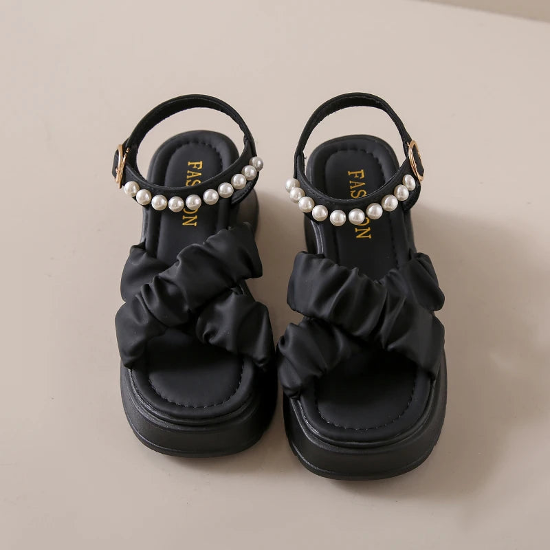 Elegant Pearl Platform Sandals for Women