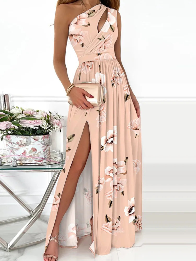 Luna Zomerse Elegante Lange Rok met Bloemenpatroon