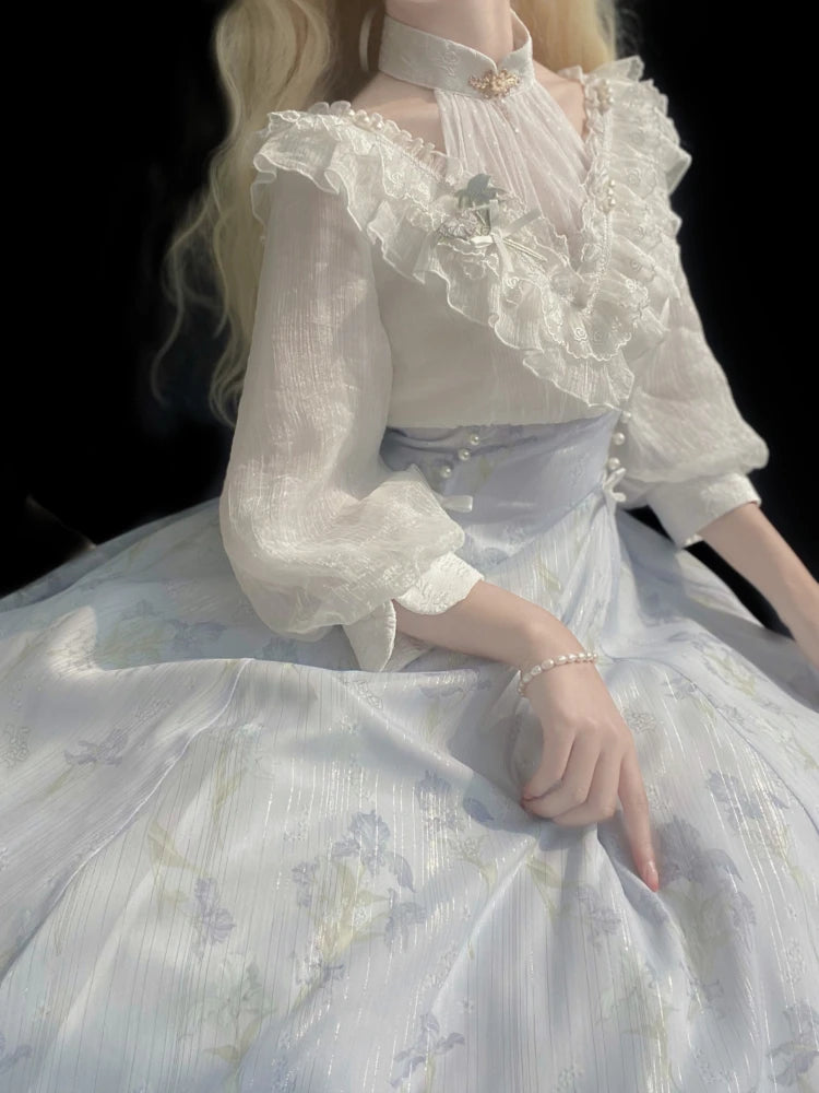Zomerse Elegantie Midi Jurk Belle Époque Couture