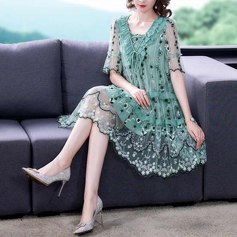 Zonnewende Midi Jurk van Zonnestraal Fashion