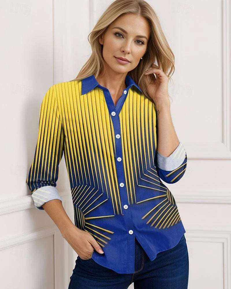 Gestreifte Bluse in Gelb und Blau