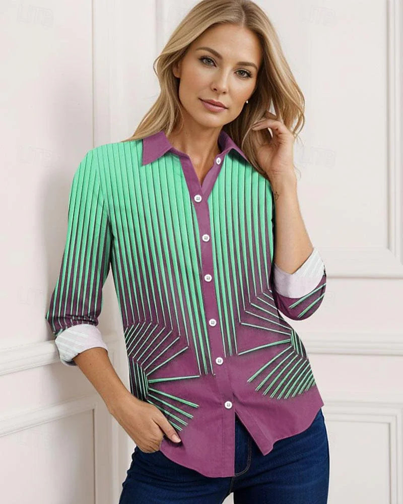 Gestreifte Bluse in Gelb und Blau