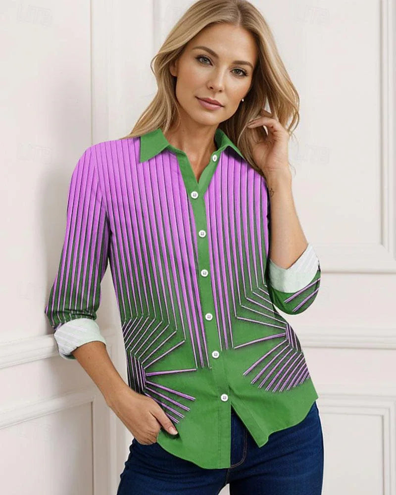 Gestreifte Bluse in Gelb und Blau