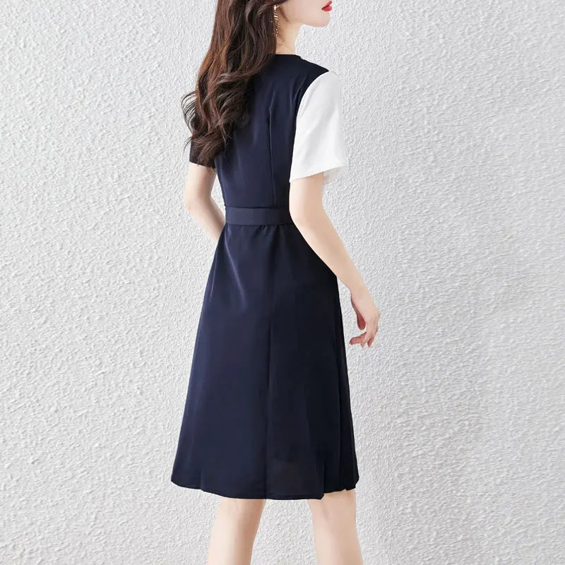 Meesterstuk Glamour Patchwork Jurk voor Vrouwelijke Elegantie