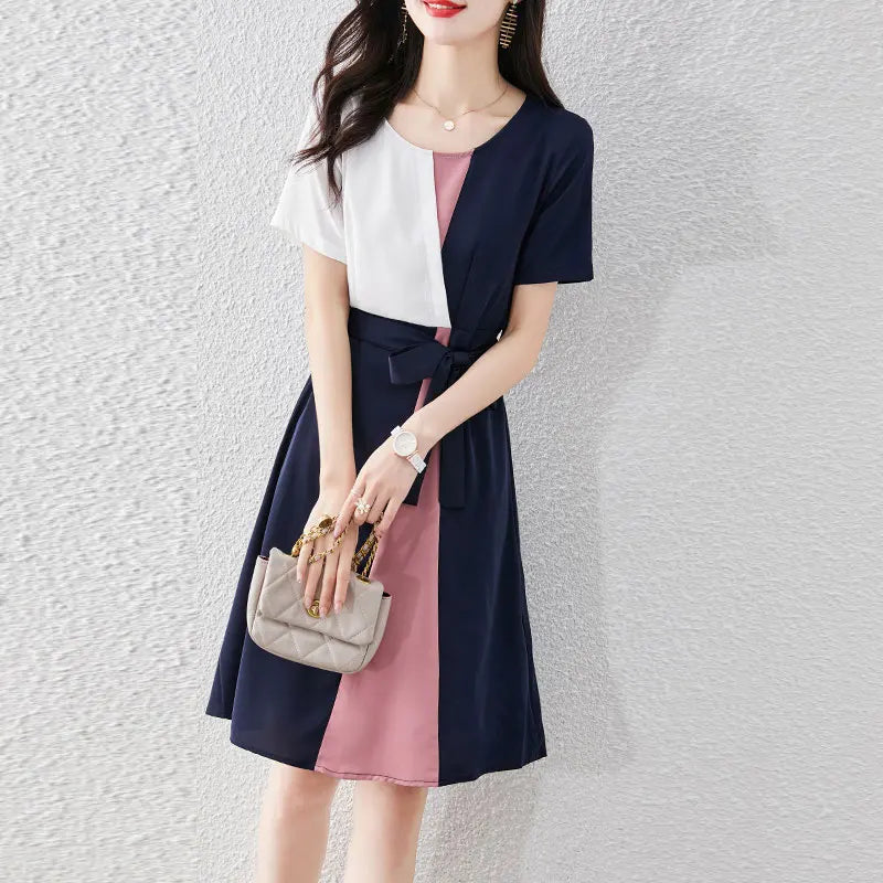 Meesterstuk Glamour Patchwork Jurk voor Vrouwelijke Elegantie