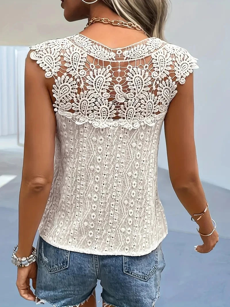 Sunshine Summer Lace Vest T-Shirt