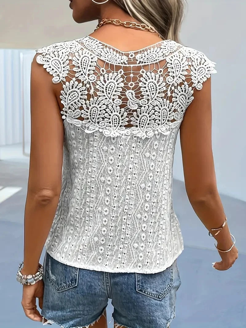 Sunshine Summer Lace Vest T-Shirt
