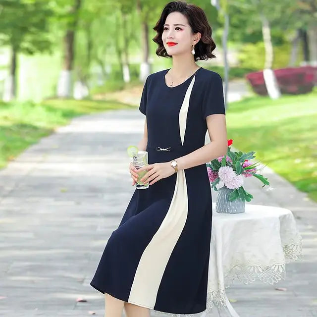 Jozhamta Elegante Patchwork Kantoorjurk