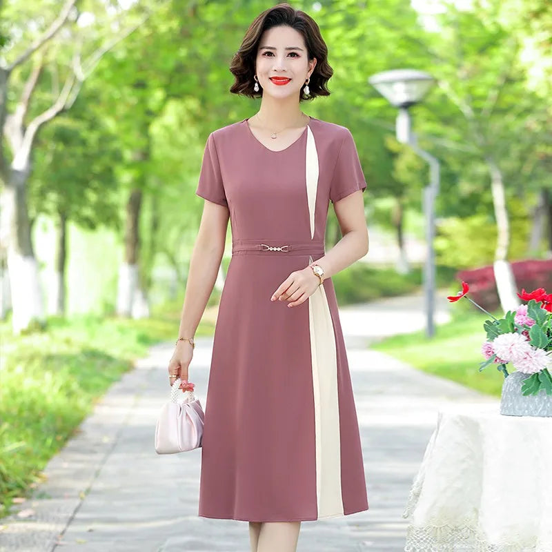 Jozhamta Elegante Patchwork Kantoorjurk