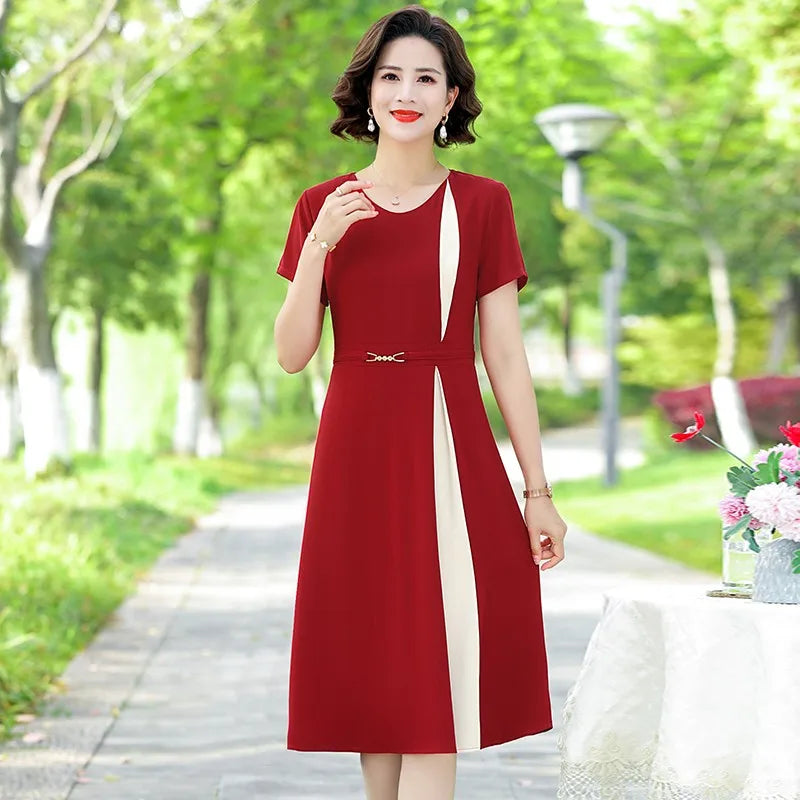 Jozhamta Elegante Patchwork Kantoorjurk