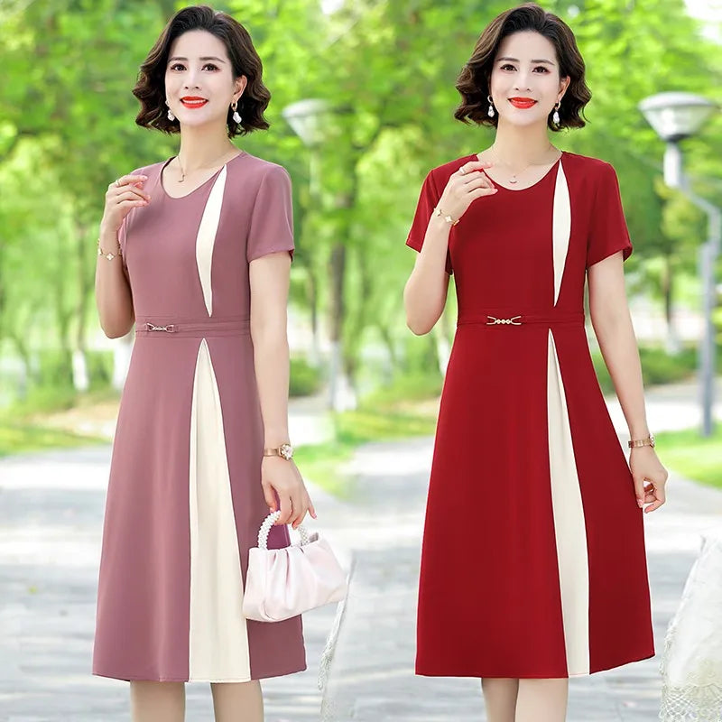 Jozhamta Elegante Patchwork Kantoorjurk