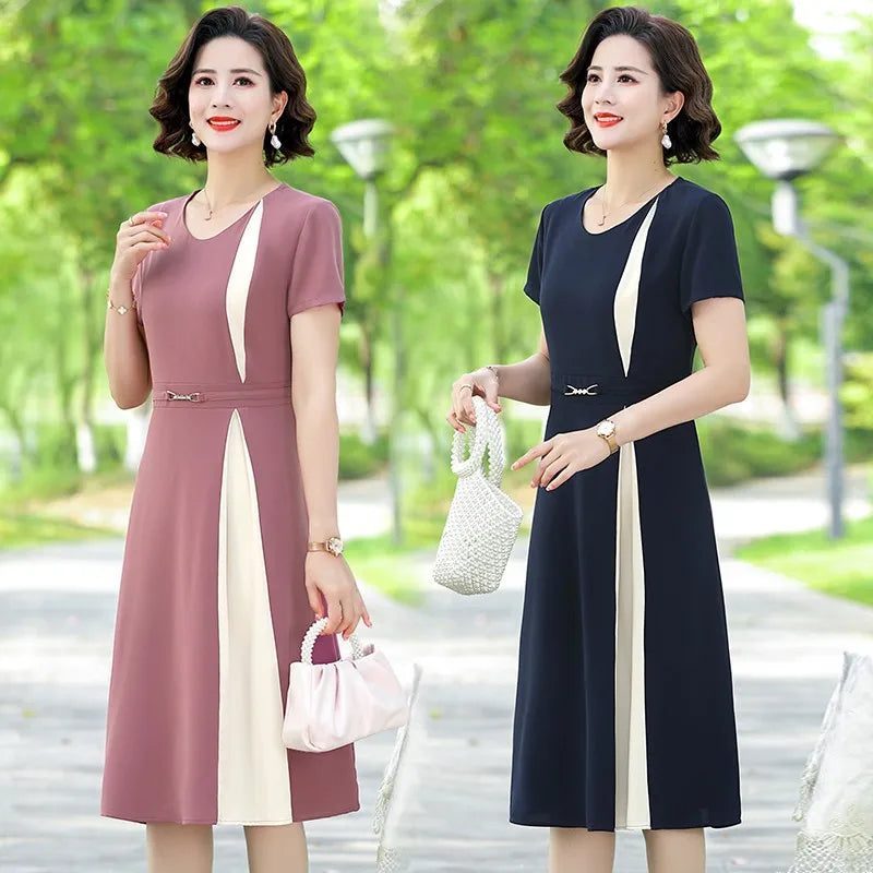 Jozhamta Elegante Patchwork Kantoorjurk