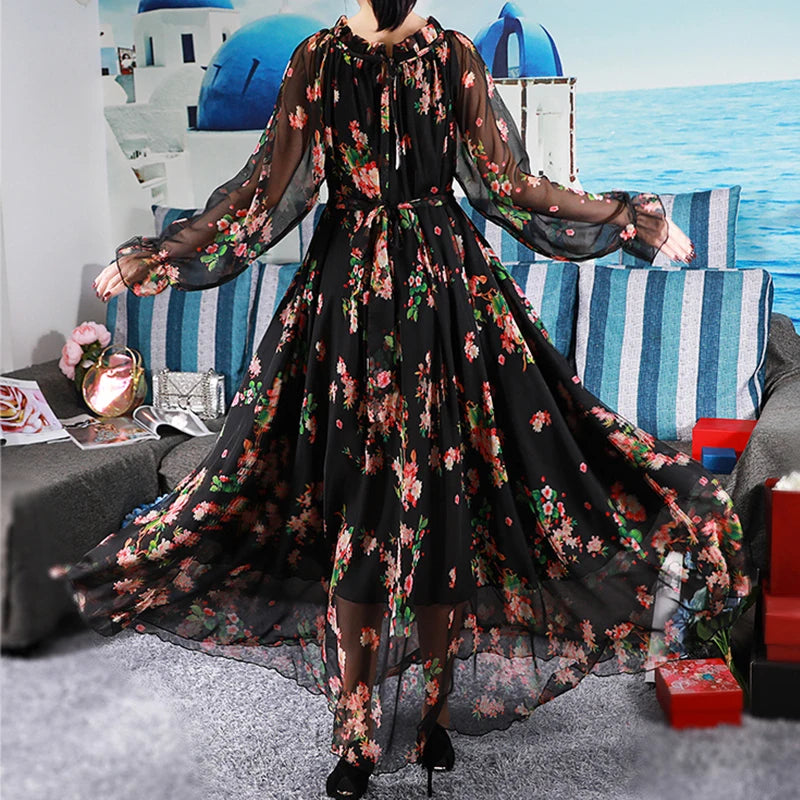Floral Elegance 2024 – Long Dress with Flower Print