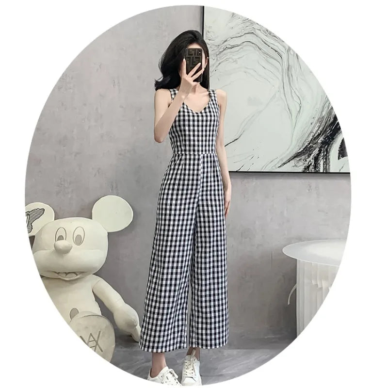 Briljante Zonsopgang Geruite Taille Jumpsuit