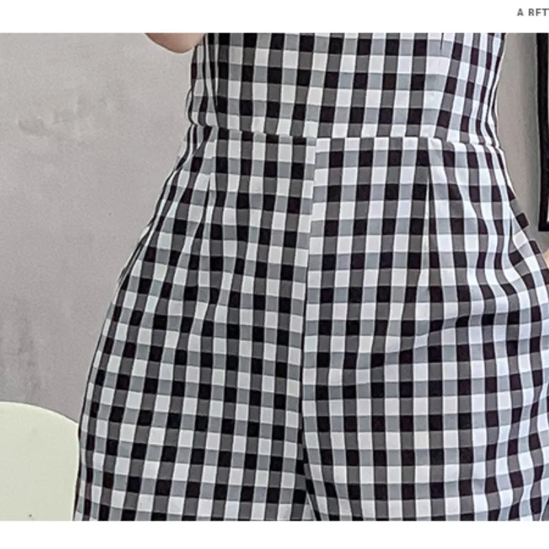 Briljante Zonsopgang Geruite Taille Jumpsuit