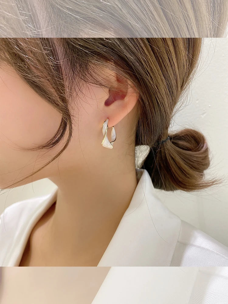 Boucles d'oreilles à anneau émaillé françaises