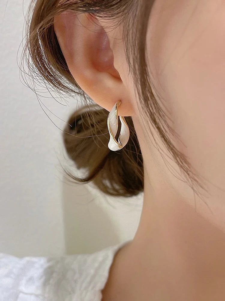 Boucles d'oreilles à anneau émaillé françaises