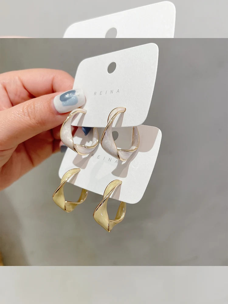 Boucles d'oreilles à anneau émaillé françaises