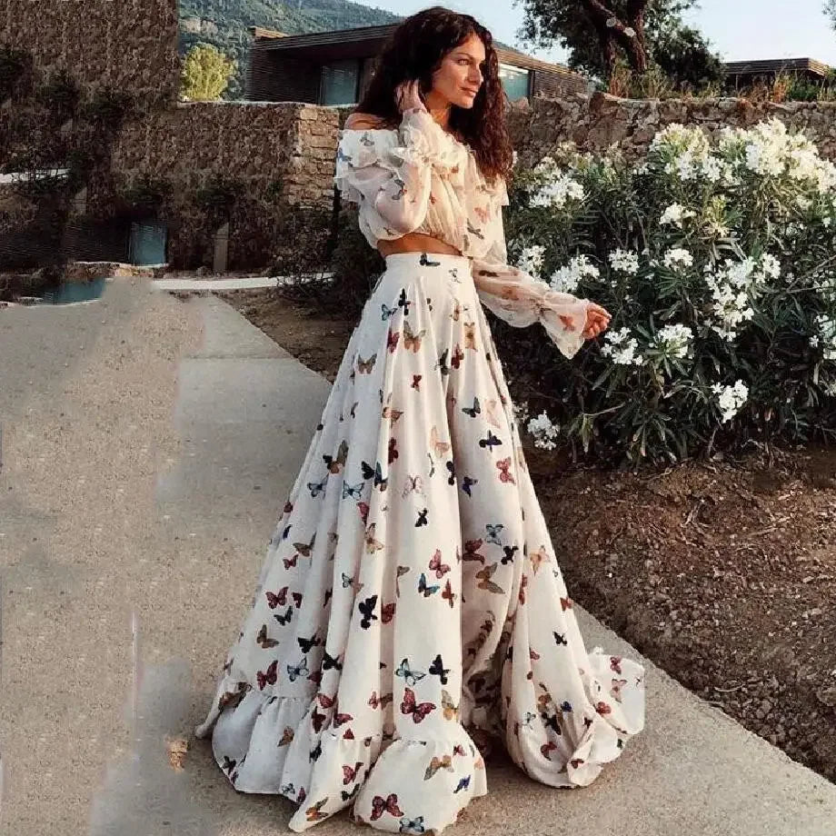 ZomerGloed Set di Abiti Bohemien con Farfalla