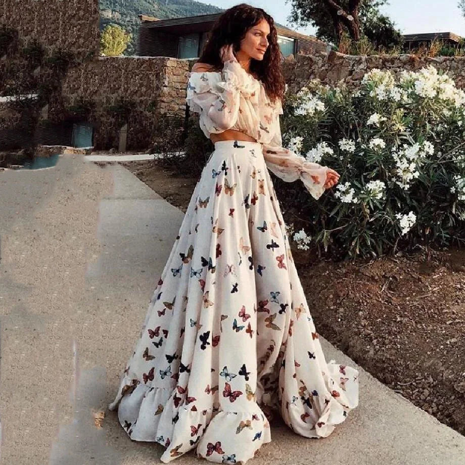 ZomerGloed Set di Abiti Bohemien con Farfalla