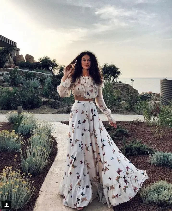 ZomerGloed Set di Abiti Bohemien con Farfalla