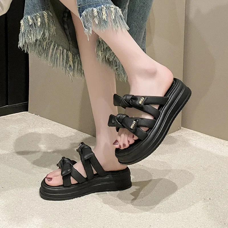 Summer Muffin Sandals with Thick Sole