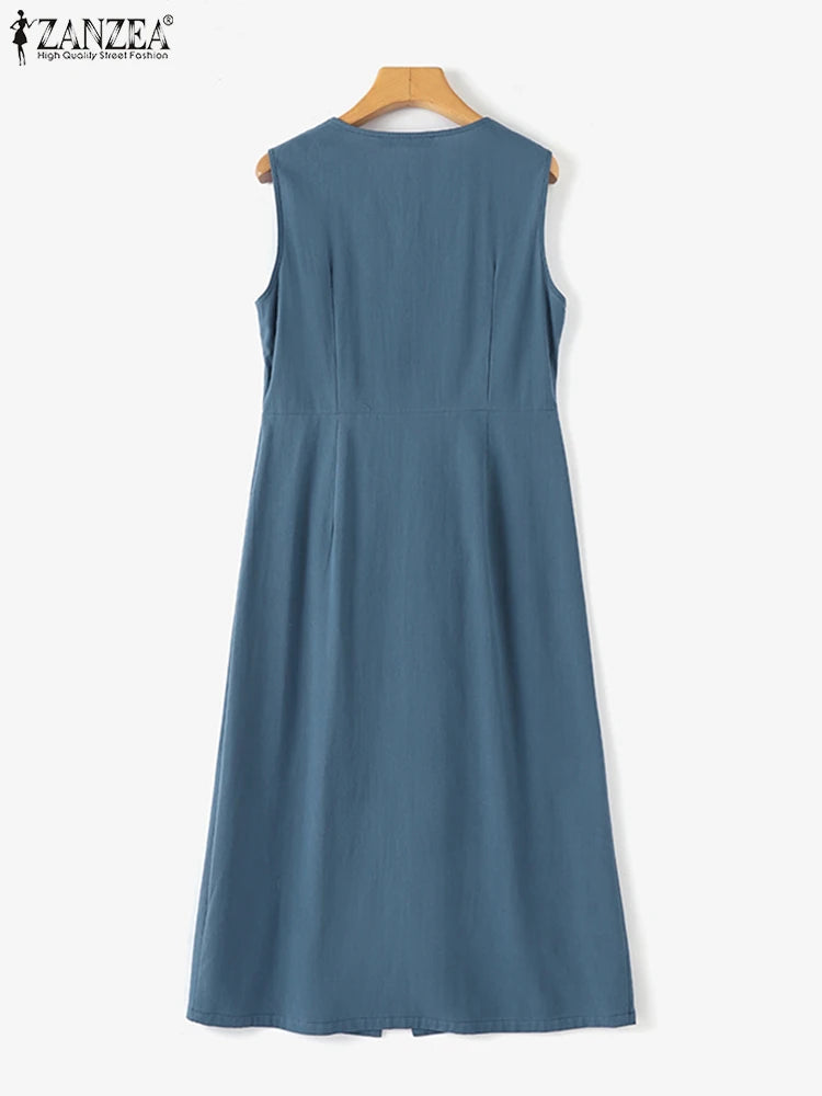Vintage Bloemenborduurjurk voor Dames