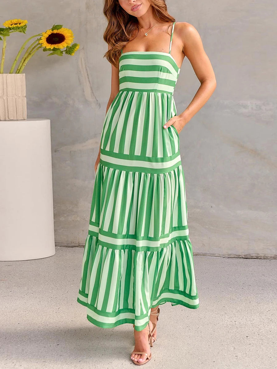 Solara Summer Dress with Stripes