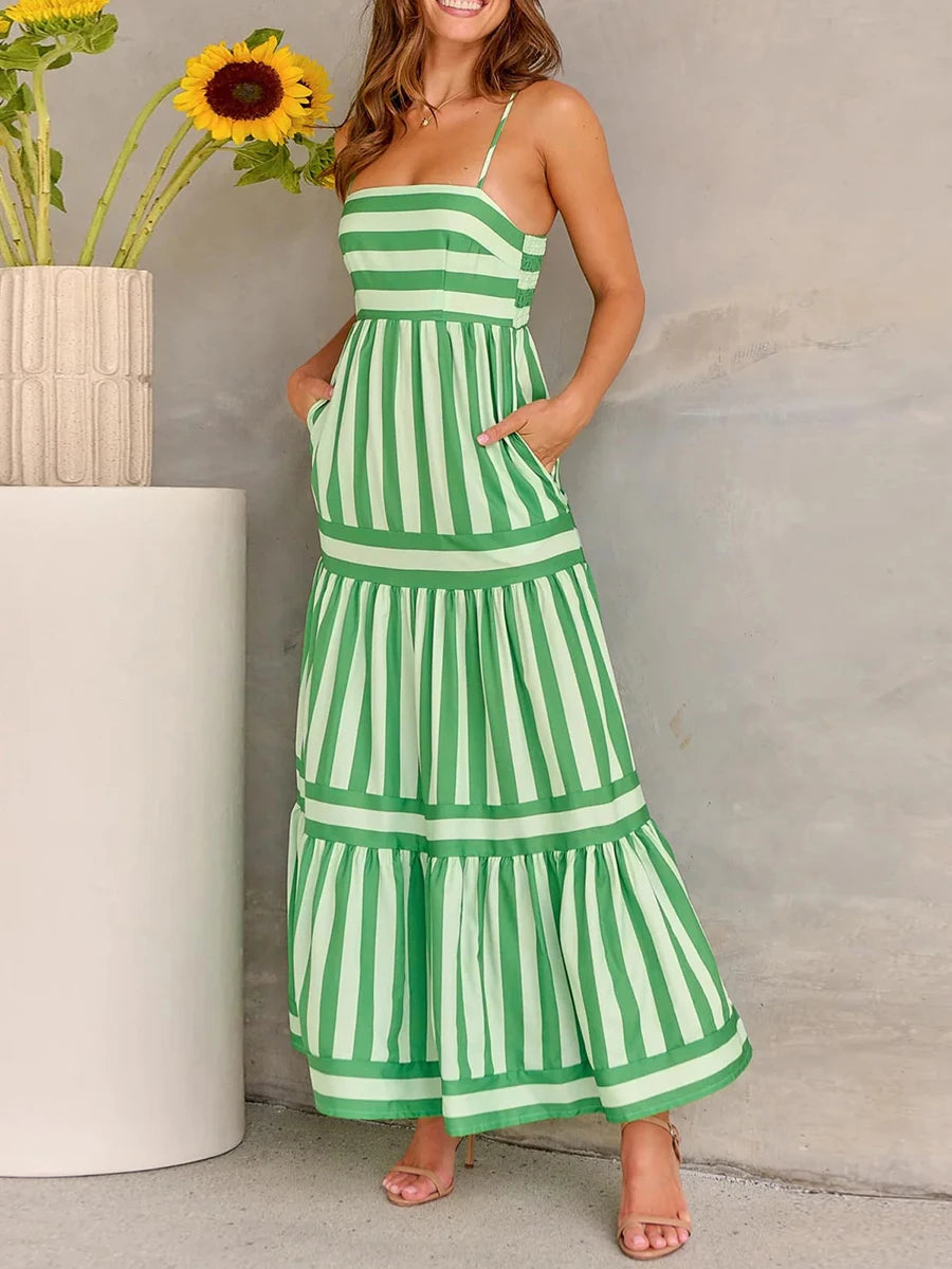 Solara Summer Dress with Stripes