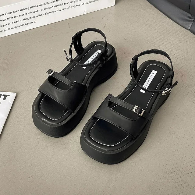 Elegant Gladiator Platform Sandals for Summer 2024