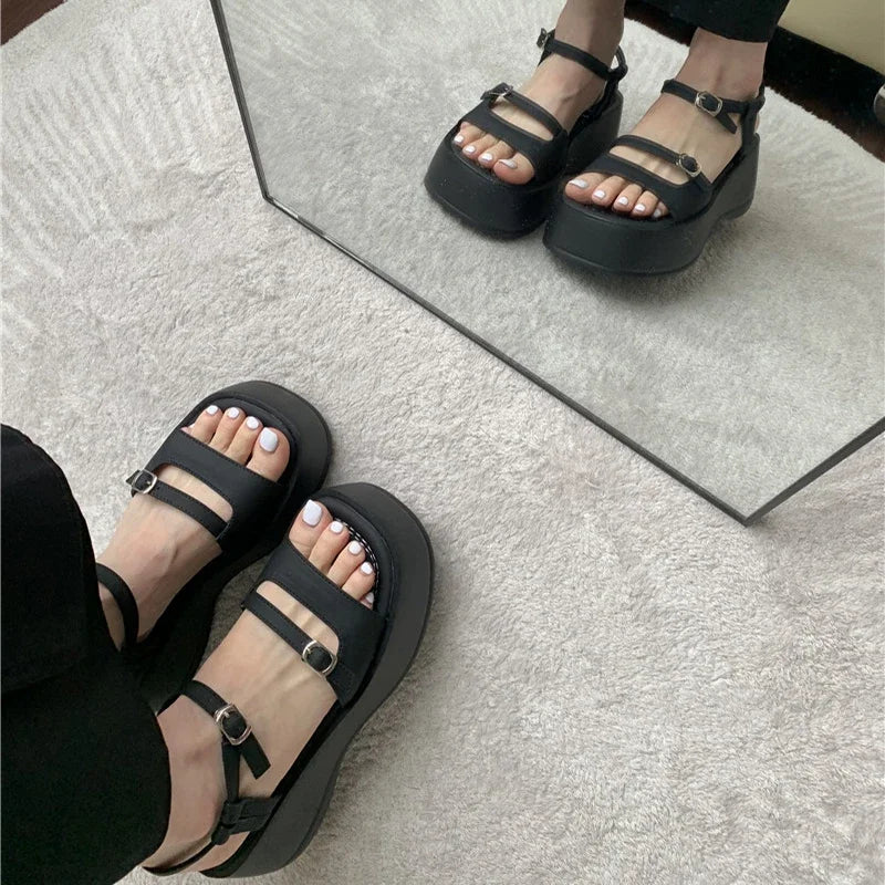 Elegant Gladiator Platform Sandals for Summer 2024