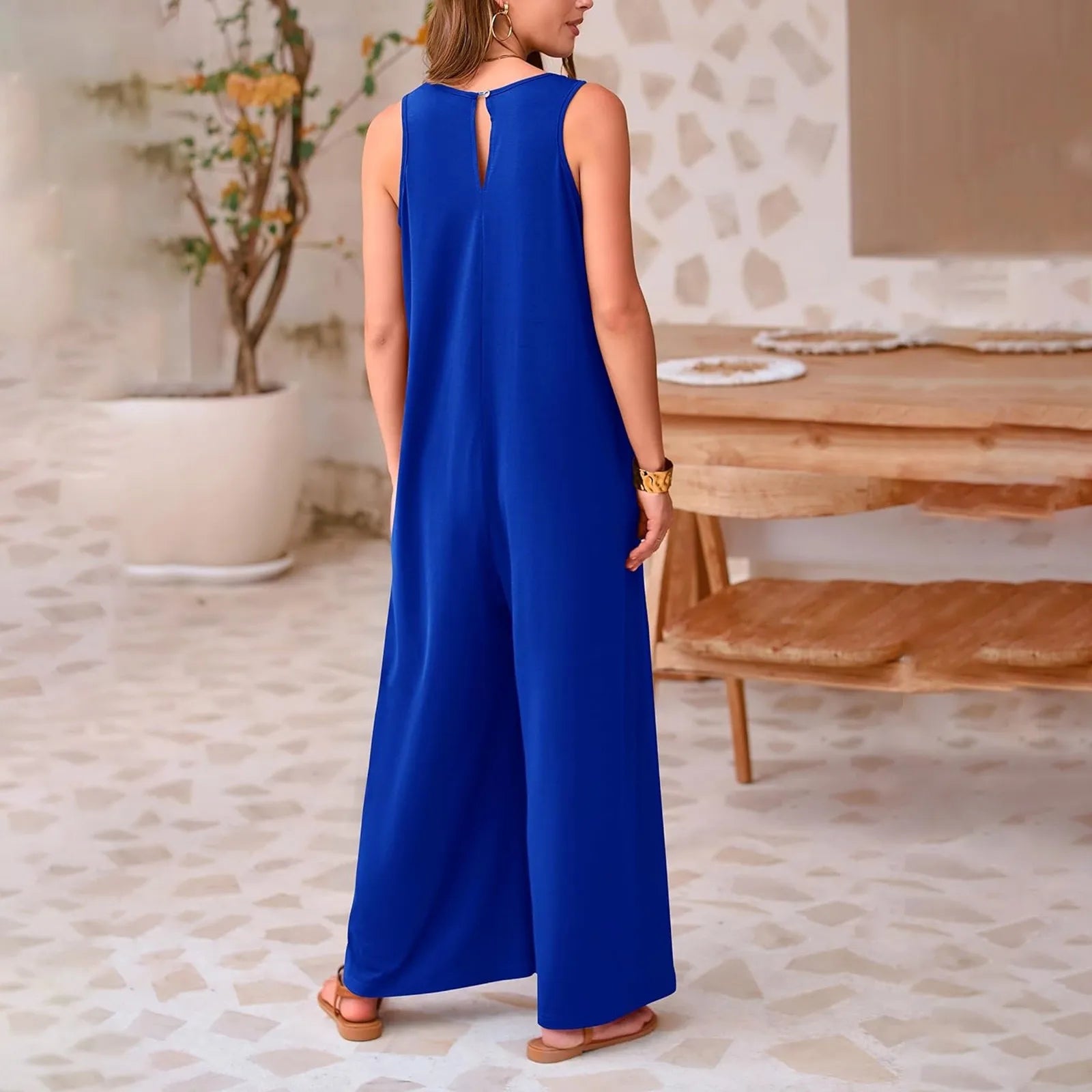 Aurora Zomerse Wijde Pijp Jumpsuit voor Dames