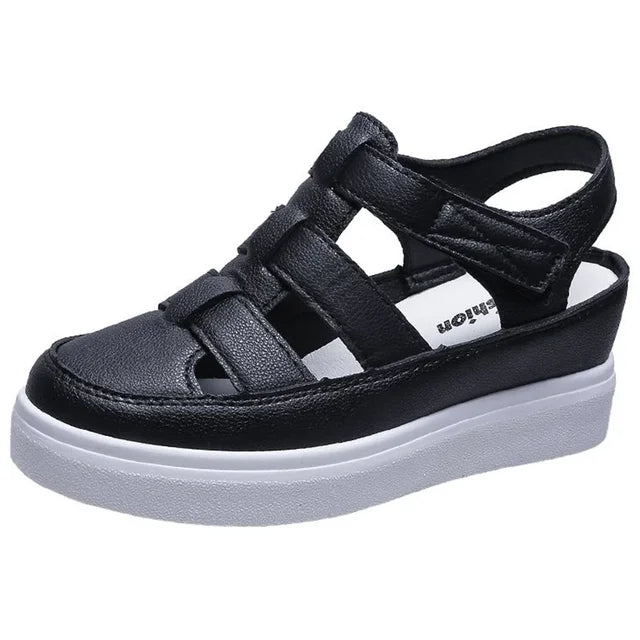 Sommer Keilabsatz Plattform Sandalen mit Gladiator Stil