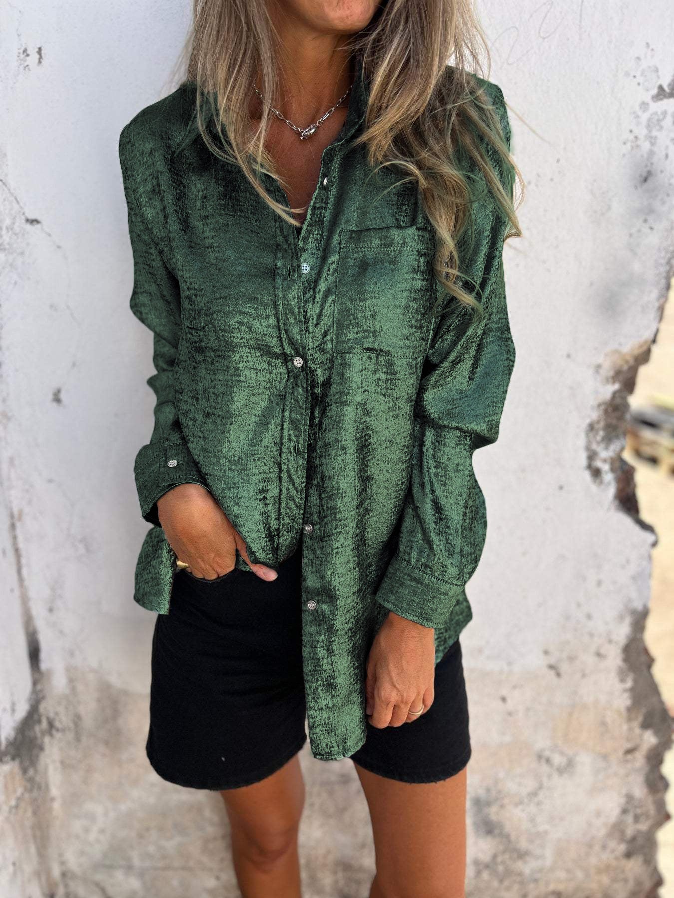 Bella Metal Blouse for Shiny Elegant Evenings